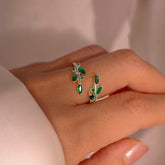 Emerald Sterling Silver Ring Best Gift Resizable Rings May Birthstone Emerald 925 Sterling Silver Adjustable